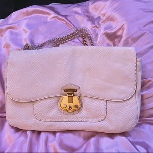 Real White Leather Talbots Purse